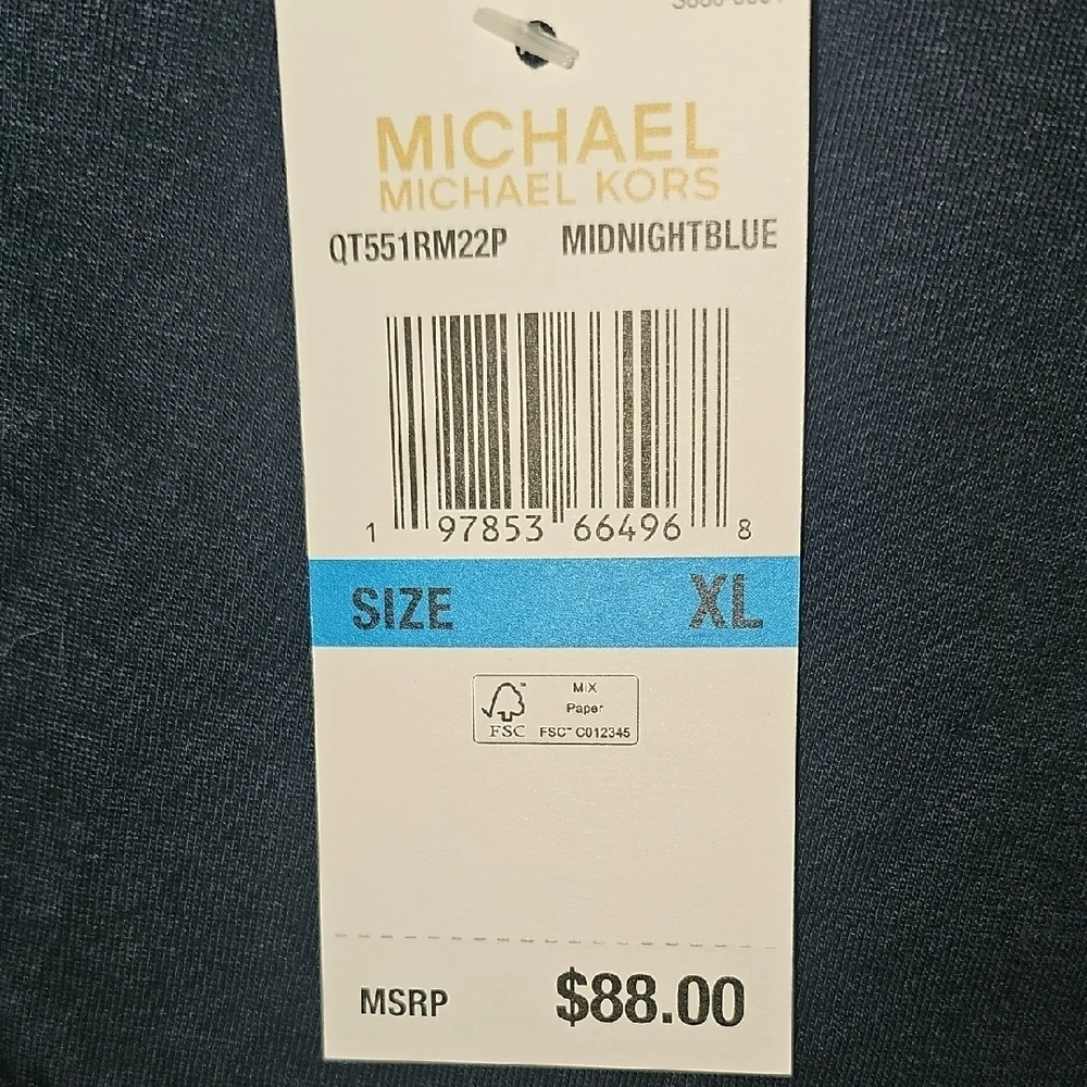 Michael Kors NWT Navy Sleeveless Top with Gold Eyelets Size XLarge
